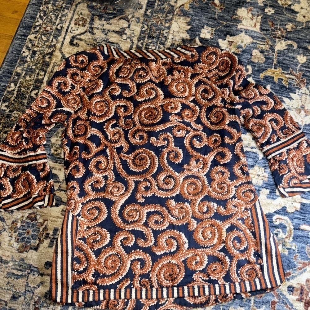 (New) Tory Burch Women’s 3/4 Sleeve Designer Blouse Top Shirt Small - Picture 2 of 16